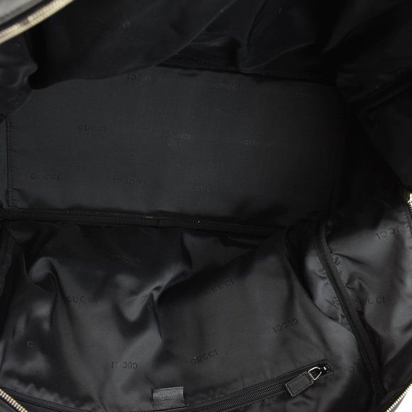 GUCCI: Black, Leather & Logo Duffel/Weekender (vo) - Picture 10 of 12